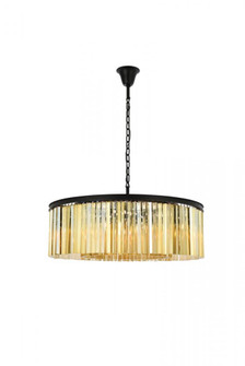Sydney 10 light Matte Black Chandelier Golden Teak (Smoky) Royal Cut Crystal (758|1208G43MB-GT/RC)
