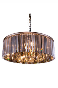 Sydney 10 Light Polished Nickel Chandelier Silver Shade (Grey) Royal Cut Crystal (758|1208G43PN-SS/RC)