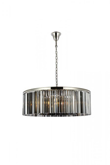 Sydney 10 light polished nickel Chandelier Silver Shade (Grey) Royal Cut Crystal (758|1208G43PN-SS/RC)
