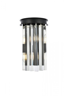 Sydney 2 light Matte Black Wall Sconce Clear Royal Cut Crystal (758|1208W8MB/RC)