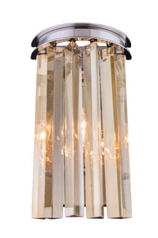 Sydney 2 Light Polished Nickel Wall Sconce Golden Teak (Smoky) Royal Cut Crystal (758|1208W8PN-GT/RC)