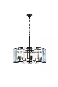 Monaco 6 light Flat Black (Matte) Chandelier Clear Glass Crystal (758|1211D26FB)