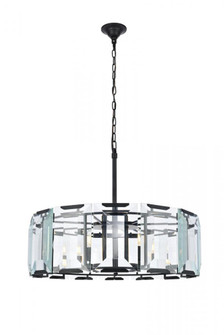 Monaco 8 light Flat Black (Matte) Chandelier Clear Glass Crystal (758|1211D30FB)