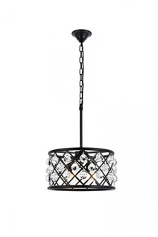 Madison 4 light Matte Black Pendant Clear Royal Cut Crystal (758|1213D16MB/RC)