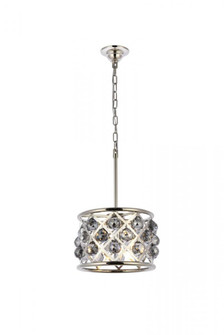 Madison 3 light polished Nickel Pendant Silver Shade (Grey) Royal Cut Crystal (758|1214D12PN-SS/RC)