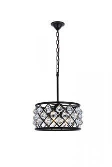 Madison 4 light Matte Black Pendant Clear Royal Cut Crystal (758|1214D16MB/RC)
