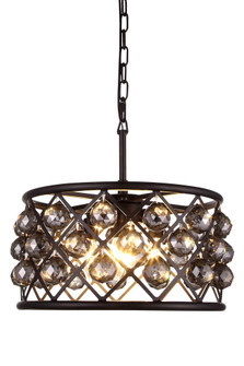 Madison 4 Light Matte Black Pendant Silver Shade (Grey) Royal Cut Crystal (758|1214D16MB-SS/RC)