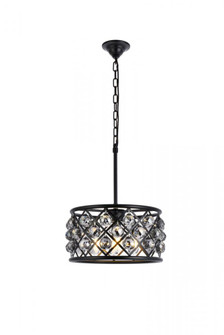 Madison 4 light Matte Black Pendant Silver Shade (Grey) Royal Cut Crystal (758|1214D16MB-SS/RC)