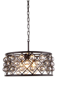 Madison 5 Light Matte Black Chandelier Silver Shade (Grey) Royal Cut Crystal (758|1214D20MB-SS/RC)