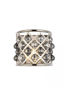 Madison 1 light polished Nickel Wall Sconce Silver Shade (Grey) Royal Cut Crystal (758|1214W11PN-SS/RC)