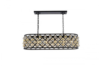 Madison 6 light Matte Black Chandelier Golden Teak (Smoky) Royal Cut Crystal (758|1216G40MB-GT/RC)