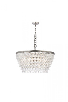 Nordic 6 light antique silver Chandelier Clear Royal Cut Crystal (758|1219D28AS/RC)