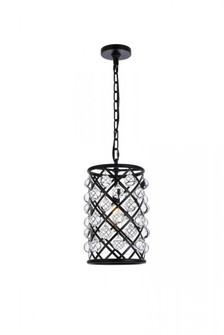Madison 1 light Matte Black Pendant Clear Royal Cut Crystal (758|1204D8MB/RC)