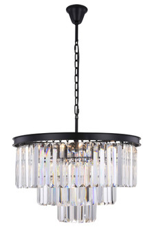 Sydney 9 Light Matte Black Chandelier Clear Royal Cut Crystal (758|1231D26MB/RC)