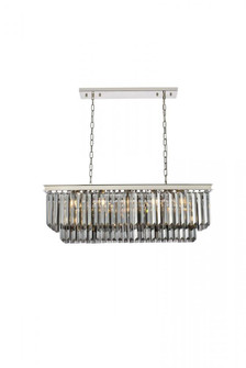 Sydney 12 light polished nickel Chandelier Silver Shade (Grey) Royal Cut Crystal (758|1232D40PN-SS/RC)