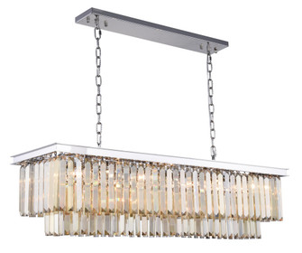 Sydney 12 Light Polished Nickel Chandelier Golden Teak (Smoky) Royal Cut Crystal (758|1232D50PN-GT/RC)