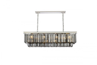 Sydney 12 light polished nickel Chandelier Silver Shade (Grey) Royal Cut Crystal (758|1232D50PN-SS/RC)