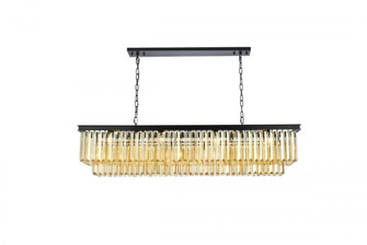 Sydney 12 light Matte Black Chandelier Golden Teak (Smoky) Royal Cut Crystal (758|1232D60MB-GT/RC)