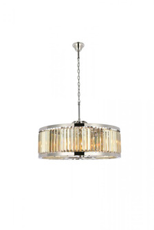 Chelsea 10 light polished nickel Chandelier Golden Teak (Smoky) Royal Cut Crystal (758|1233D35PN-GT/RC)