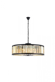 Chelsea 10 light Matte Black Chandelier Golden Teak (Smoky) Royal Cut Crystal (758|1233G43MB-GT/RC)
