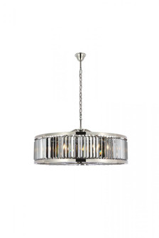 Chelsea 10 light polished nickel Chandelier Silver Shade (Grey) Royal Cut Crystal (758|1233G43PN-SS/RC)