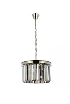 Sydney 3 light polished nickel Pendant Silver Shade (Grey) Royal Cut Crystal (758|1238D16PN-SS/RC)