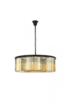 Sydney 10 light Matte Black Chandelier Golden Teak (Smoky) Royal Cut Crystal (758|1238G43MB-GT/RC)