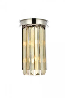 Sydney 2 light polished nickel Wall Sconce Golden Teak (Smoky) Royal Cut Crystal (758|1238W8PN-GT/RC)