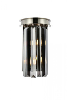 Sydney 2 light polished nickel Wall Sconce Silver Shade (Grey) Royal Cut Crystal (758|1238W8PN-SS/RC)