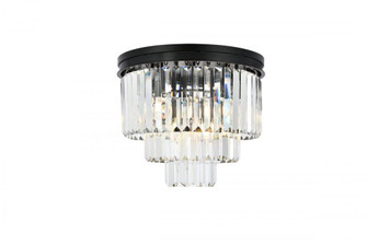 Sydney 9 light Matte Black Flush Mount Clear Royal Cut Crystal (758|1231F20MB/RC)