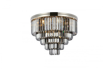 Sydney 17 light polished nickel Flush Mount Silver Shade (Grey) Royal Cut Crystal (758|1231F32PN-SS/RC)