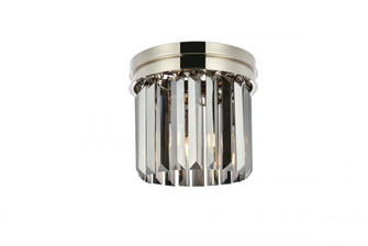 Sydney 3 light polished nickel Flush Mount Silver Shade (Grey) Royal Cut Crystal (758|1238F12PN-SS/RC)