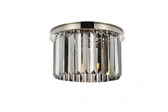 Sydney 3 light polished nickel Flush Mount Silver Shade (Grey) Royal Cut Crystal (758|1238F16PN-SS/RC)