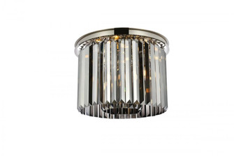 Sydney 6 light polished nickel Flush Mount Silver Shade (Grey) Royal Cut Crystal (758|1238F20PN-SS/RC)