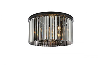 Sydney 8 light Matte Black Flush Mount Silver Shade (Grey) Royal Cut Crystal (758|1238F26MB-SS/RC)