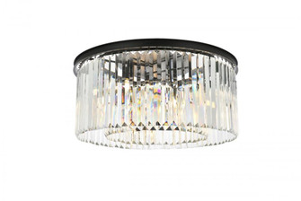 Sydney 8 light Matte Black Flush Mount Clear Royal Cut Crystal (758|1238F31MB/RC)