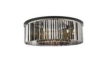 Sydney 10 light Matte Black Flush Mount Silver Shade (Grey) Royal Cut Crystal (758|1238F43MB-SS/RC)
