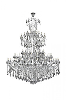 Maria Theresa 84 light Chrome Chandelier with Silver Shade tear drop crystalsSilver Shade (Grey) Roy (758|2803G120C-SS/RC)