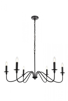 Rohan Collection Chandelier D36 H19 Lt:6 Matte Black Finish (758|LD5006D36MB)