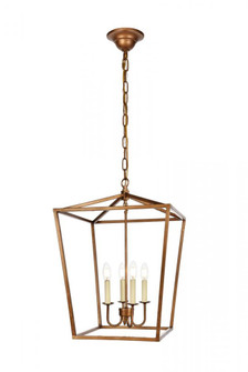 Maddox Collection Pendant D17 H24.25 Lt:4 Vintage Gold Finish (758|LD6008D17G)
