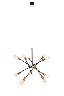 Axel Collection Chandelier D27.2 H32.5 Lt:10 Black and Brass Finish (758|LD8003D28BK)