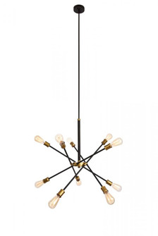 Axel Collection Chandelier D27.2 H32.5 Lt:10 Black and Brass Finish (758|LD8003D28BK)