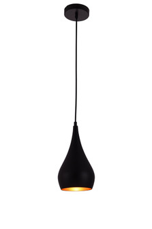Nora Collection Pendant D6in H11.5in Lt:1 Black Finish (758|LDPD2001)