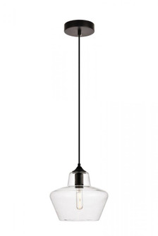 Placido Collection Pendant D9.8 H9.3 Lt:1 Black and Clear Finish (758|LDPD2118)