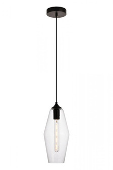 Placido Collection Pendant D5.9 H14.2 Lt:1 Black and Clear Finish (758|LDPD2119)