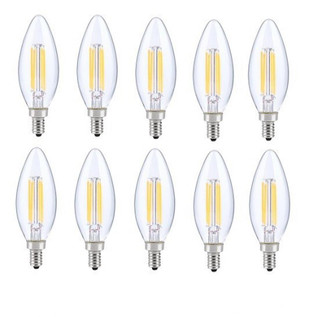 LED E12 CANDELABRA, BLUNT TIP, 3000K, 300 degree, CRI80, ES, UL, 6W, 40W EQUIVALENT, 15000HRS (758|E12LED115-10PK)