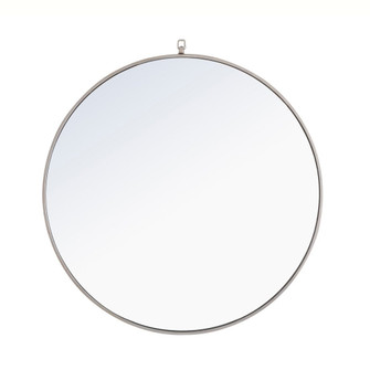 Metal Frame Round Mirror with Decorative Hook 42 Inch Silver Finish (758|MR4066S)