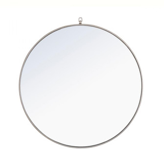 Metal frame Round Mirror with decorative hook 42 inch Silver finish (758|MR4066S)