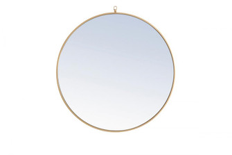Metal frame Round Mirror with decorative hook 42 inch Brass finish (758|MR4065BR)