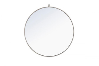 Metal frame Round Mirror with decorative hook 36 inch Silver finish (758|MR4063S)